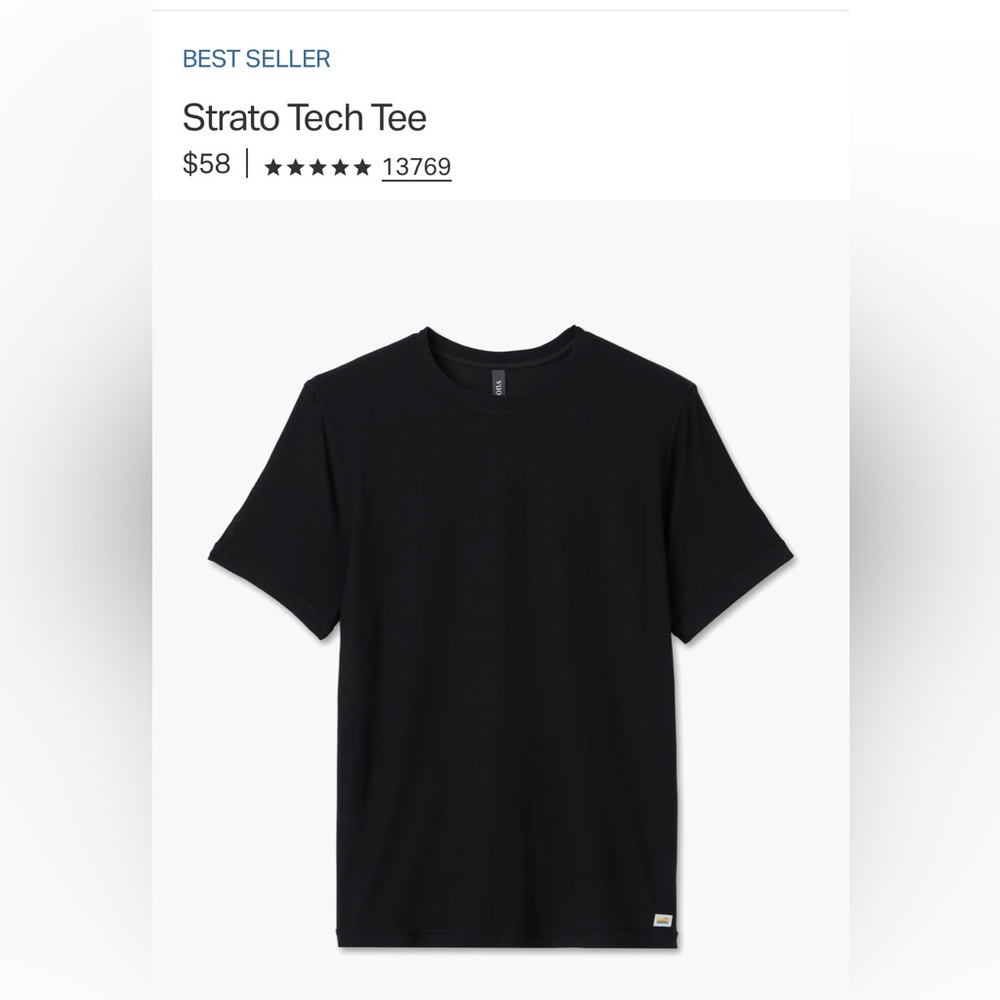 RESTOCK Vuori Men’s “Strato Tech” Tee (M) *BESTSELLER* - Picture 2 of 8